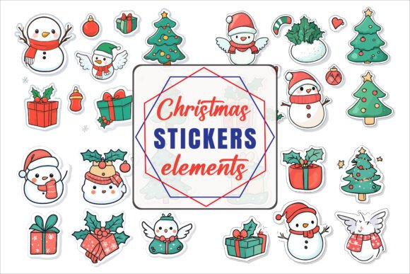 Creative Flat Christmas Stickers: Enhancing Festive Projects with Versatile Design Elements