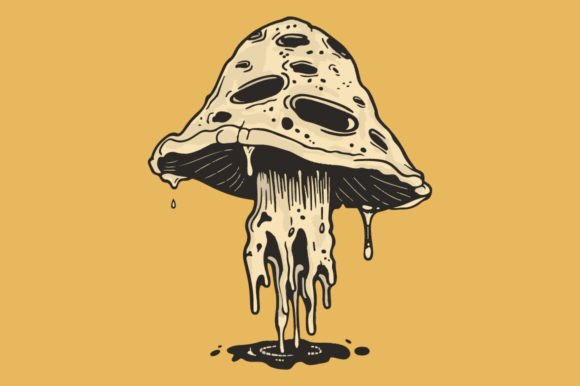 Creepy Melting Mushroom Design: A Unique and Versatile Visual for Modern Businesses