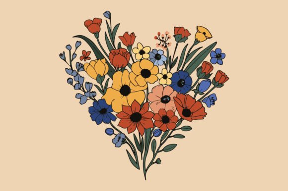 Heart-shaped Bouquet: A Versatile Design for Business and Creative Projects