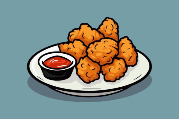 Plate of Nuggets with Dipping Sauce: A Versatile Design for Modern Businesses