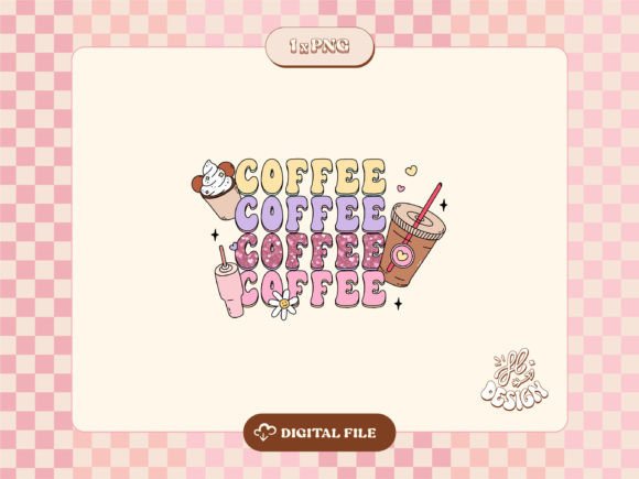 Retro Coffee Lettering Sublimation PNG for Stylish Projects