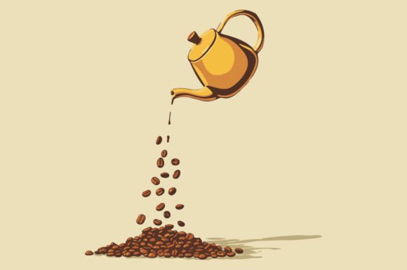 Teapot Pouring Out Coffee Beans: A Versatile Design for Everyday Creativity